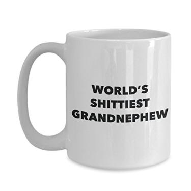 Imagem de Caneca Grandnephew – Xícara de café – World's Shittiest Grandnephew – Presentes de vovô – Ideia divertida de presente de aniversário