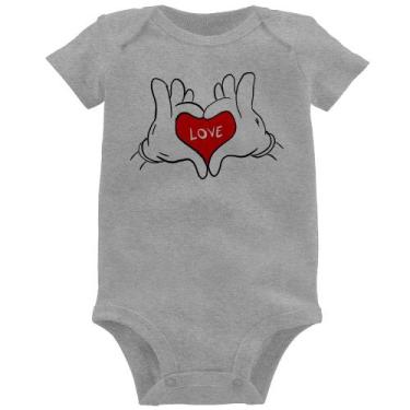 Imagem de Body Bebê Love Hands  - Foca na Moda, Cinza, G