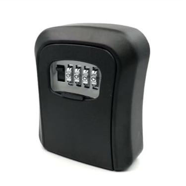 Imagem de Mini Cofre de Parede com Senha | Para Proteção Guardar Chaves de Airbnb Joias Dinheiro Controles Preto material em metal - Preto