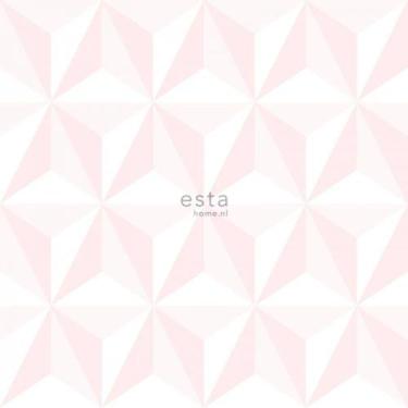 Imagem de Papel De Parede Infantil Little Bandits 138911 Rosa e Branco - Rolo Fe