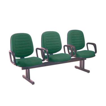 Imagem de Cadeira para Igrejas Evangélicas em Longarina com 03 lugares Linha Blenda Verde
