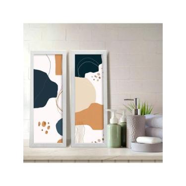 Imagem de Kit 2 Quadros Decorativos Banheiro Lavabo Minimalista Boho - NoBrand, 