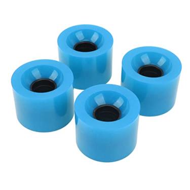 Imagem de 4pcs PU Skateboard Wheels Substituição, Baixo Ruído e Rebotes Altos Rodas de Skate Rodas para Surfboard Longboard (Azul)