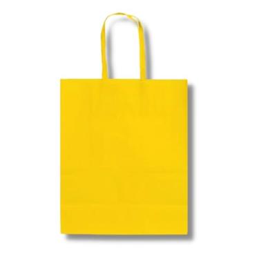Imagem de Sacola Amarela 17,5x8,5x21,5cm – Kit com 20 Unidades – Papel com Alça Resistente – Para Presentes, Lembrancinhas, Festas e Embalagens Comerciais