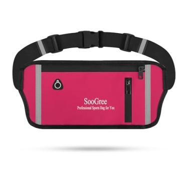 Imagem de SooGree Pochete de corrida para homens e mulheres, pochete resistente, bolsa de cinto de dinheiro para caminhadas, ciclismo, treino, suporte de telefone de academia com alça ajustável, GSP1187-Rose