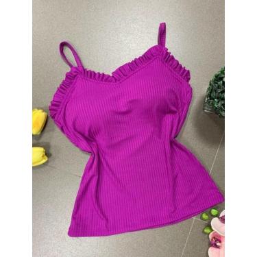 Imagem de modas regata canelada - NoBrand, Roxo, GG