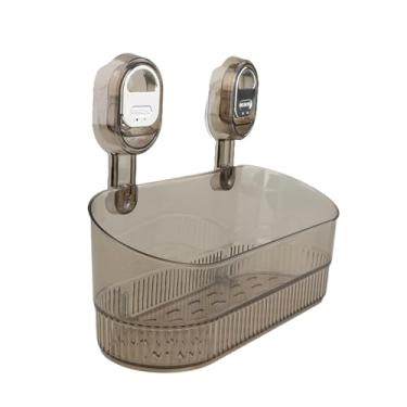 Imagem de SiaBiced Custom de chuveiro de sucção cesto de chuveiro montado na parede com orifícios de drenagem para apartamento, Marrom