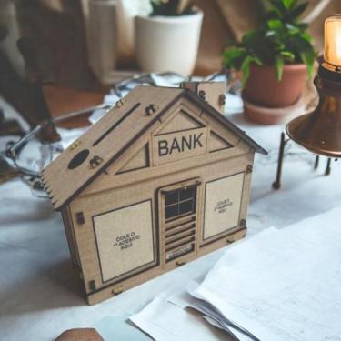 Imagem de Cofrinho Cofre Casa Banco Dinheiro Woodbox Japones Poupançac - Indústr