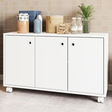 Imagem de Armário Multiuso 3 Portas 1 Prateleira Branco Bs 48 - Brv, Branco, Mod