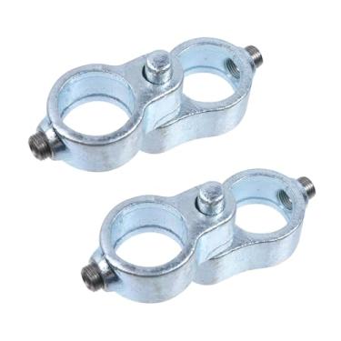 Imagem de Pastlla 2 conjuntos de dobradiças de poste de portão de cerca de corrente de ferro de 2,5 cm, dobradiças de portão resistentes de cerca removíveis, peças de cerca de elo de corrente macho e fêmea