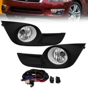 Imagem de Luzes de neblina compatíveis com Nissan Altima 2013 2014 2015 Conjunto de luzes de para-choque dianteiro, lente transparente com arnês e interruptor lado esquerdo do motorista e lado direito do
