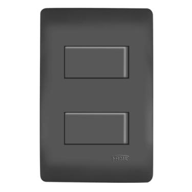 Imagem de CONJUNTO 2 INTERRUPTORES SIMPLES 16A/250V DISTANCIADOS 4X2" HABITAT BLACK- FAME