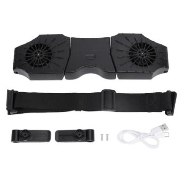 Imagem de Mbeysaq Ventilador de cintura 3 velocidades USB recarregável 8000 mAh operado por bateria corpo de ventilador pessoal usável ventilador duplo para fazenda ao ar livre acampamento caminhadas pesca