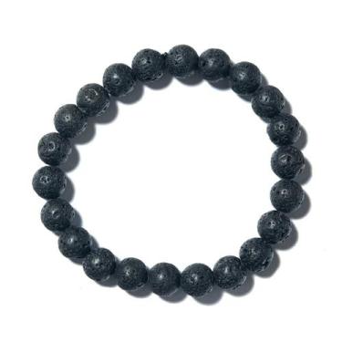 Imagem de Pulseira Bolinha Lava Vulcânica ou Lava Rock Natural 8mm - CristaisdeC