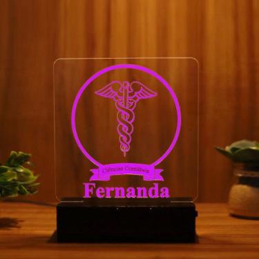 Imagem de Luminária Abajur Ciencias Contábeis LED Rosa - Bold