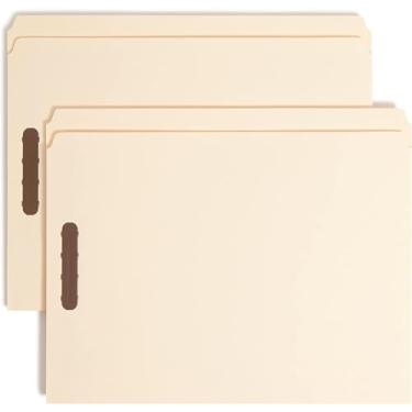 Imagem de Smead Pasta de arquivo fixador, 2 fixadores, aba reta reforçada, tamanho carta, manila, 50 por caixa (14513)