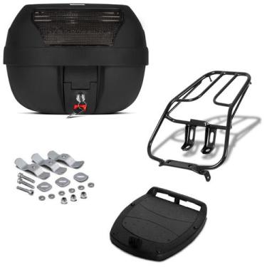 Imagem de Baú 28 Litros Pro Tork + Bagageiro Várias Motos , FUME, TITAN 125 2000