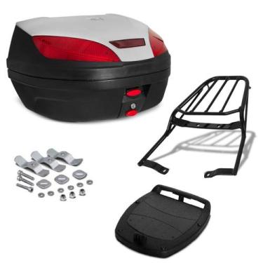 Imagem de Baú Bauelto 52 Litros Pro Tork Com Bagageiro Moto Dafra Speed, PRATA