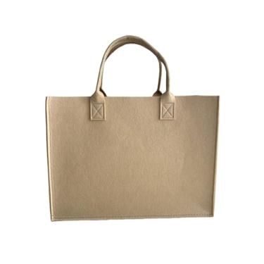 Imagem de DxXU SewLife 1 bolsa de feltro para mercearia, bolsa portátil grande, reutilizável, para lembrancinhas de festa, academia, praia, artesanato DIY (2. cáqui)