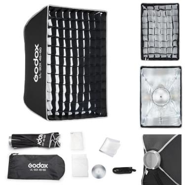 Imagem de Godox Softbox Godox 45 x 60 cm/17,7 x 23,6 polegadas, guarda-chuva de liberação rápida, suporte Bowens com difusores frontais e internos removíveis/aderência/placa difusora para fotografia