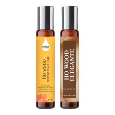 Imagem de Perfume Roll On Ho Wood Elegante Masc. 10Ml + Óleo Essencial - Essênci