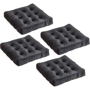 Imagem de Pacote Com 4 Almofadas De Assento Para Cadeiras De Jantar, Almofada De Cadeira Para Cadeiras De Jantar, Almofadas De Assento Para Cadeiras Ao Ar Livre, Conforto Superior & Suavidad, M, 45 X 45CM