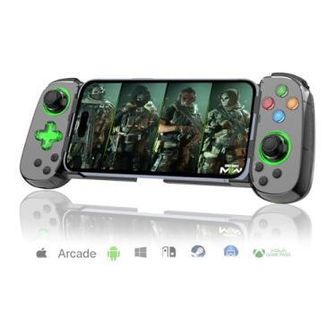 Imagem de Mobile Gaming Controller for iPhone/iPad/iOS/Android Phone/Tablet/PC with Green Light, Wireless Gamepad for Xbox Cloud Gaming, PS Remote Play, Steam Link, CODM, Genshin Impact, Roblox, Minecraft