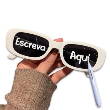 Imagem de Kit 10 Óculos Retro Branco + 1 Caneta Giz Festa Balada Bloco - La Fies