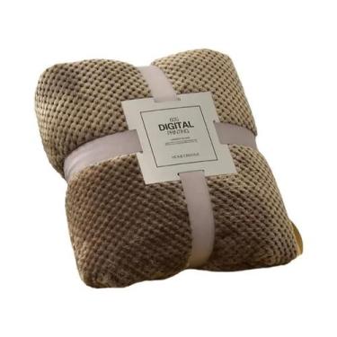 Imagem de Cobertor De Microfibra Coral Felpudo Tamanho King, Grosso, Xadrez Sóli