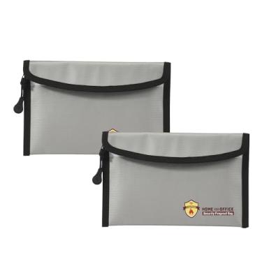 Imagem de Pacote com 2 bolsas pequenas à prova de fogo (12,7 x 20,3 cm), bolsa carteira à prova de fogo sem coceira, pequena bolsa de documentos à prova de fogo para objetos de valor, joias, dinheiro