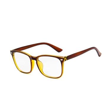 Imagem de Óculos de sol retrô anti-luz azul feminino e masculino UV400 (marrom)