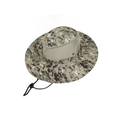 Imagem de Chapéu De Pescador Com Aba Larga E Camuflagem Digital Para Pesca, Mont