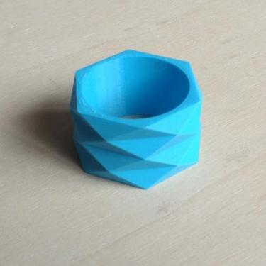 Imagem de 8 Argolas Para Guardanapo Geométrica - Mesa Posta - Toque 3D, Azul Cla