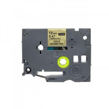 Imagem de Fita rotuladora brother 12mm tzc-mpgg31 preto no dourado geometrico co