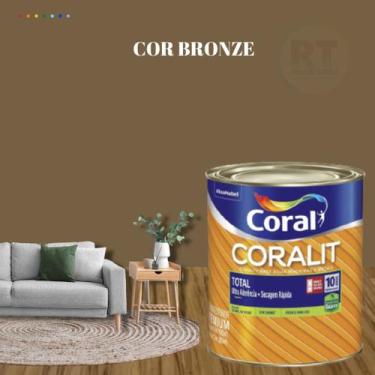 Imagem de Esmalte Sintético Base Água Coral Coralit 800ml Tinta Cor Marrom Aceti