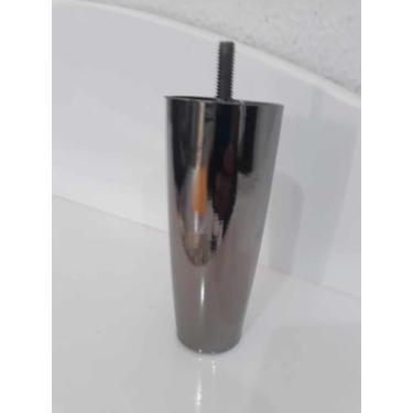 Imagem de Kit 6 pés Metalizado  Cônico 12 Cm para cama box Solteiro - FENIX MEND