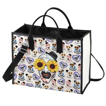 Imagem de BWWKTOP Bolsa transversal de palhaço de terror arte assustadora presente obra de arte bolsa de maquiagem para fãs de filmes de terror mercadoria presente, Pulseira de vidro de girassol