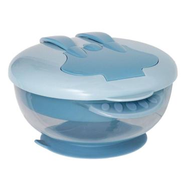 Imagem de Kit Refeição Infantil Buba Com Compartimento E Talheres Azul