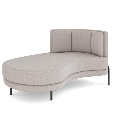 Imagem de Sofá Chaise Longue Sala de Estar Living Lucca Esquerdo D02 Bouclê Bege B-62 - Lyam Decor