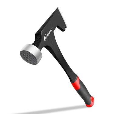 Imagem de Martelo Mason de construção profissional – Machadinha de martelo para drywall de 963 g – Ferramenta ergonômica para placa de parede com face moída – Martelo de telhado para instalação e demolição de