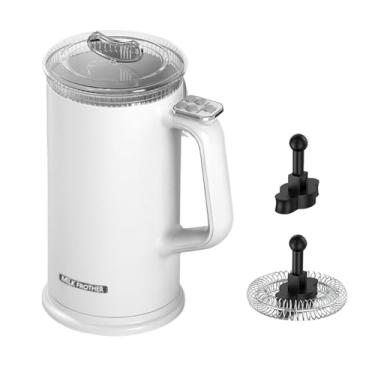 Imagem de Fenteer Vaporizador elétrico, fácil de limpar, 500 W, 600 ml, função 4 em 1 para chocolate quente com leite, Branco