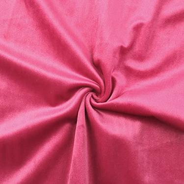 Imagem de David accessories Tecido não elástico macio de pelúcia fina da The Yard cobertor de 150 cm de largura, capa de troco, travesseiro, cachecol (rosa rosa, 1 jarda)
