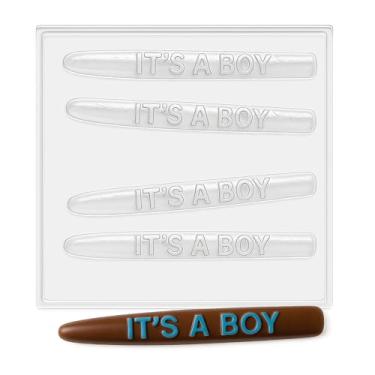 Imagem de CANDISLE Molde de chocolate com nome de menino para chá de bebê, revelação de gênero - molde antiaderente e de grau alimentício | Moldes de cobertura de chocolate para doces, bolos, geleias, trufas