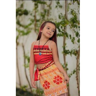 Imagem de Fantasia Moana Menina Festa Infantil - Acessórios Vendidos Separadamen
