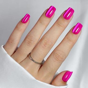Imagem de Pressione as unhas ShangMeng Hot Pink Cat Eye Square Short