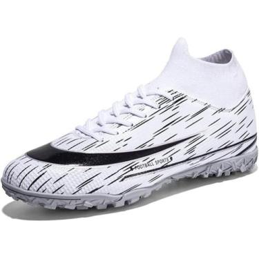 Imagem de Tênis de futebol masculinos de futebol com pontas longas, couro e borr
