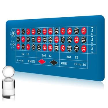 Imagem de Conjunto de layout de feltro de mesa Roulette Mat Open Roulette Blue -