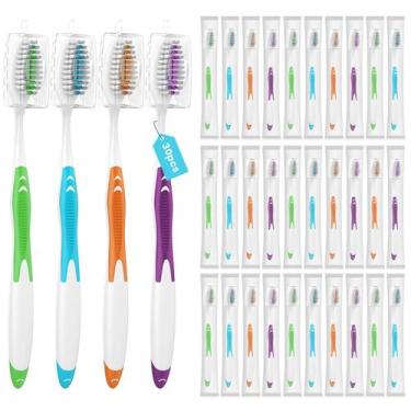 Imagem de Escova de dentes Frekare, pacote com 30 unidades, a granel, com capas 