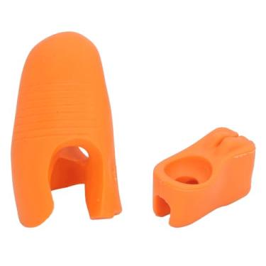 Imagem de Corretor de aderência de arco de violino macio reutilizável de silicone para iniciantes e entusiastas, 2 peças (azul) (laranja)