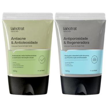 Imagem de Kit Mascara Facial De Argila Preta + Verde Antiporosidade Antiacne Dermo Skin 130g